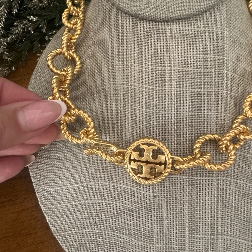 Tory Burch• Gold heavy plated rope Necklace and Bracelet set $425 - Picture 4 of 5